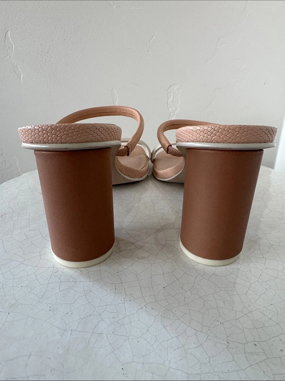 Dolce Vita NOLES Sand and Cream Double-Strap Rounded Block Heel Sandals